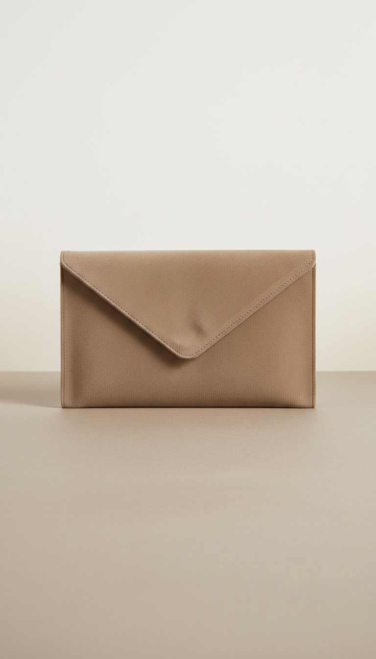 Suede Envelope Clutch with Magnetic Closure
