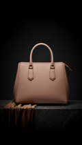 Rose sand structured tote handbag